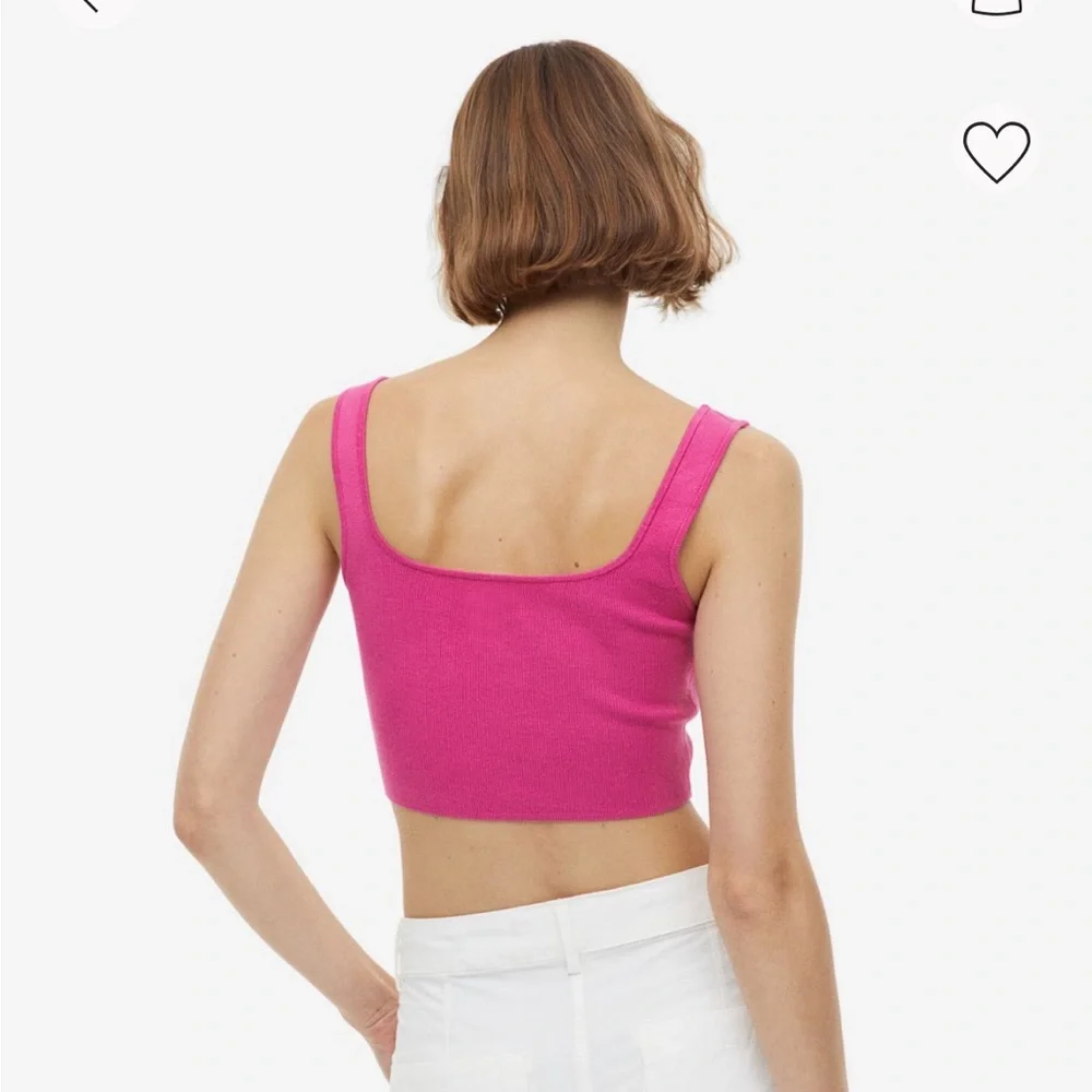 H&M Pink Fine Knit Corset Style Top - Picture 4 of 6